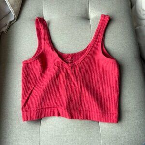 Red Out From Under Drew Seamless Ribbed Cropped Tank Top